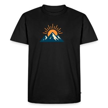 Montagne minimaliste Lever de soleil - T-shirt Premium bio Homme - noir - Devant - Nico (187cm)