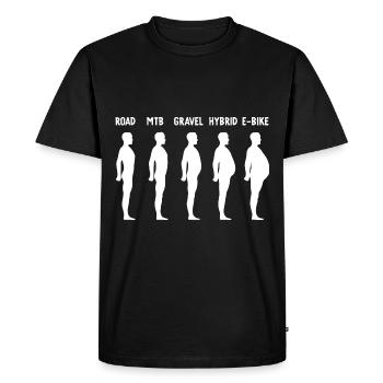 Evolution E-Biker - Men's Premium Organic T-Shirt - black - Front - Nico (187cm)