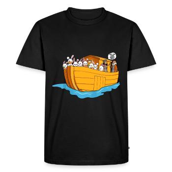 Noah Arche Boot Hasen - Männer Premium Bio T-Shirt - Schwarz - Vorne - Nico (187cm)