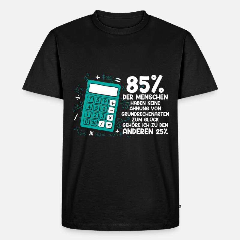 Mathe Mathematik Lehrer Rechner - Männer Premium Bio T-Shirt - Schwarz