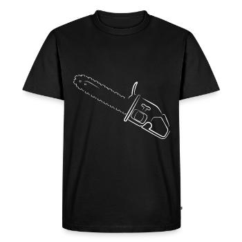 Silhouette de tronçonneuse - T-shirt Premium bio Homme - noir - Devant - Nico (187cm)