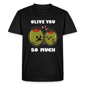 Cadeau olives - T-shirt Premium bio Homme - noir - Devant - Nico (187cm)