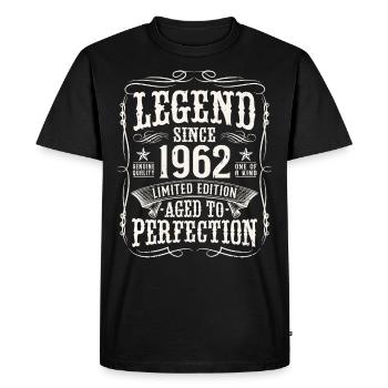 Legend 1962 Vintage Cadeau d’anniversaire - T-shirt Premium bio Homme - noir - Devant - Nico (187cm)