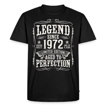 Legend 1972 Vintage Cadeau d’anniversaire - T-shirt Premium bio Homme - noir - Devant - Nico (187cm)