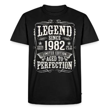 Legend 1982 Vintage Birthday Gift - Men's Premium Organic T-Shirt - black - Front - Nico (187cm)