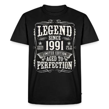 Legend 1991 Vintage Birthday Gift - Men's Premium Organic T-Shirt - black - Front - Nico (187cm)