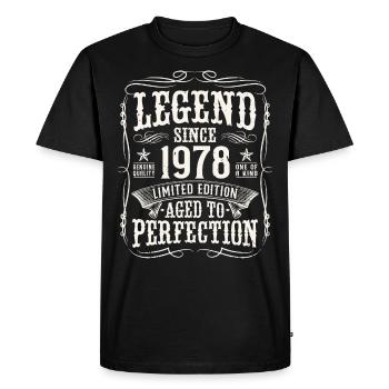 Legend 1978 Vintage Cadeau d’anniversaire - T-shirt Premium bio Homme - noir - Devant - Nico (187cm)