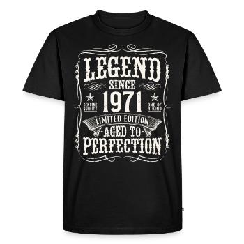 Legend 1971 Vintage Cadeau d’anniversaire - T-shirt Premium bio Homme - noir - Devant - Nico (187cm)