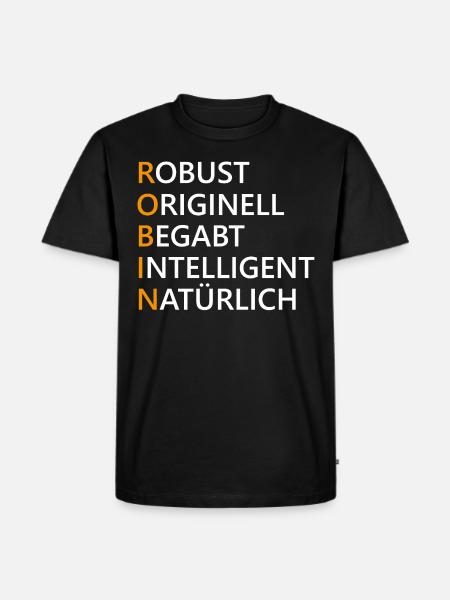 Robin Name Geschenk - Männer Premium Bio T-Shirt - Schwarz