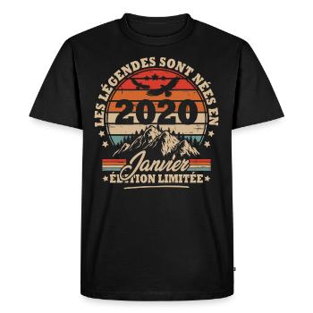 Cadeau D'anniversaire Nées En Janvier 2020 - T-shirt Premium bio Homme - noir - Devant - Nico (187cm)