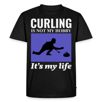 Curling Sweeping Fan Winter Ice Sport Curler Funny - Men's Premium Organic T-Shirt - black - Front - Nico (187cm)