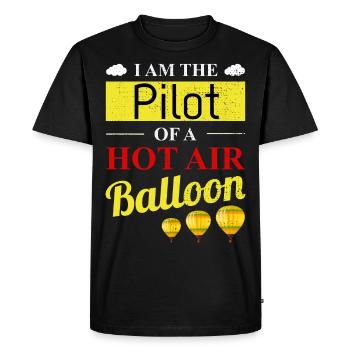 Montgolfière Montgolfière Pilote de montgolfière - T-shirt Premium bio Homme - noir - Devant - Nico (187cm)