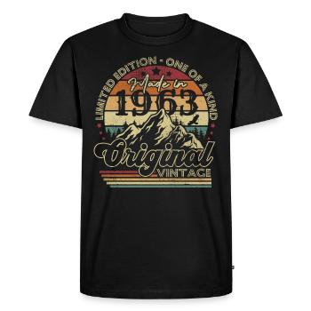 Original 1963 vintage retro anniversary 1963 - Men's Premium Organic T-Shirt - black - Front - Nico (187cm)