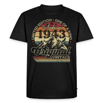 Original 1943 vintage retro anniversary 1943 - Men's Premium Organic T-Shirt - black - Front - Nico (187cm)