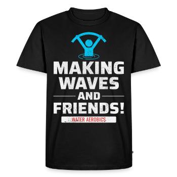 Aquagym Fitness aquatique Aqua Exercice - T-shirt Premium bio Homme - noir - Devant - Nico (187cm)