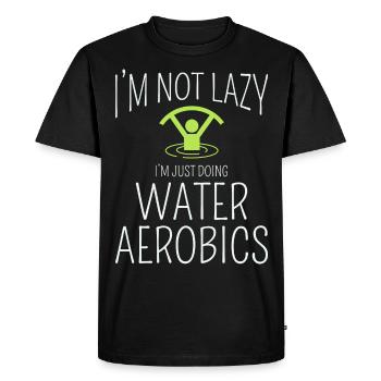 Aquagym Fitness aquatique Aqua Exercice - T-shirt Premium bio Homme - noir - Devant - Nico (187cm)