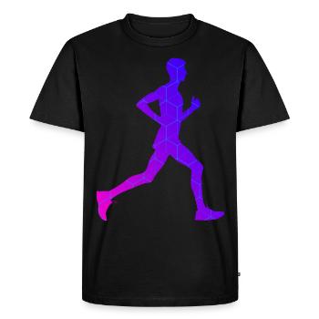 Course à pied Femme Jogging Jogging Homme - T-shirt Premium bio Homme - noir - Devant - Nico (187cm)