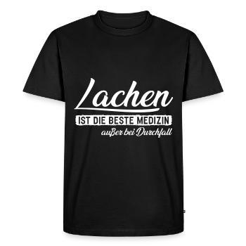 Le rire est le meilleur remède, sauf pour la diarrhée - T-shirt Premium bio Homme - noir - Devant - Nico (187cm)