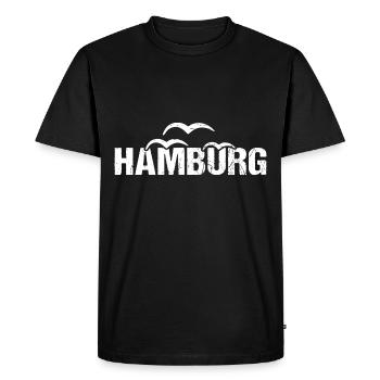 Hambourg Ville hanséatique Allemagne du Nord - T-shirt Premium bio Homme - noir - Devant - Nico (187cm)