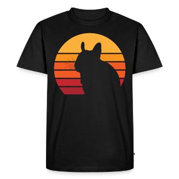 DEGUS | Soleil vintage | Cadeau rétro - T-shirt Premium bio Homme - noir - Devant - Nico (187cm)