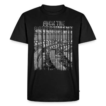 Fuck the Government - Men's Premium Organic T-Shirt - black - Front - Nico (187cm)