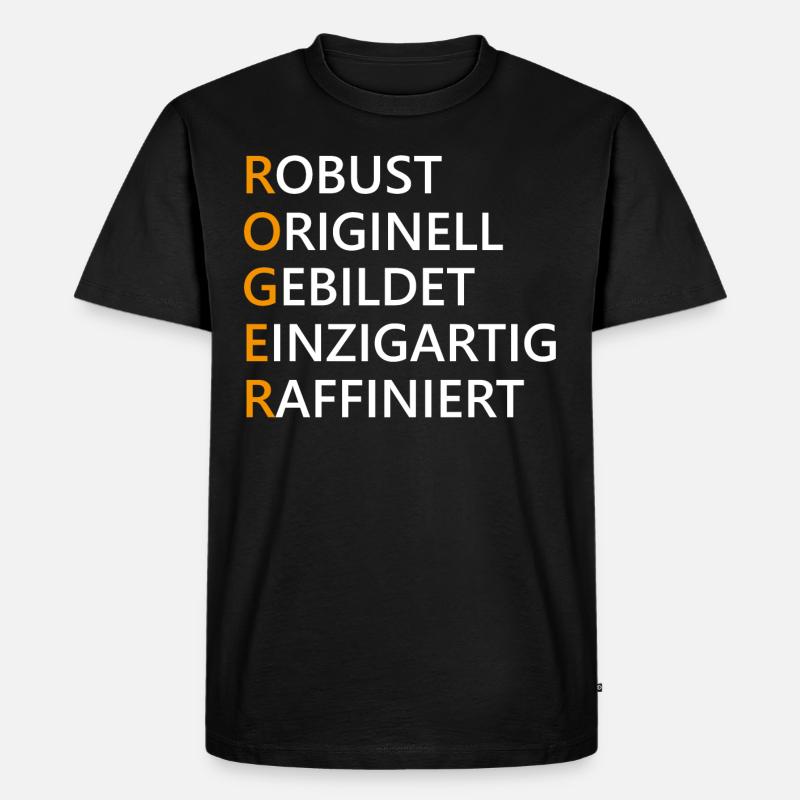 Roger Name Geschenk - Männer Premium Bio T-Shirt - Schwarz