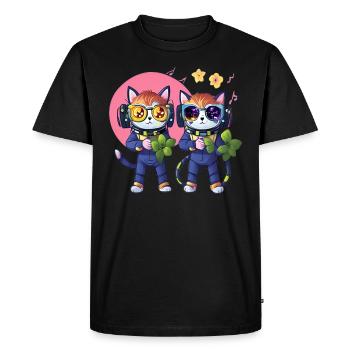Chat - T-shirt Premium bio Homme - noir - Devant - Nico (187cm)