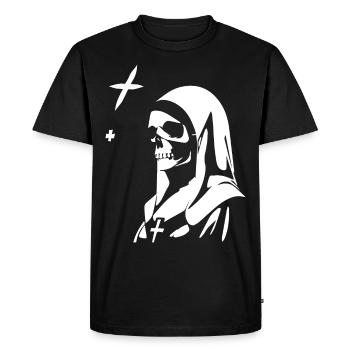 Embrace the Darkness Satanic Nun, Occult, Gothic - Men's Premium Organic T-Shirt - black - Front - Nico (187cm)