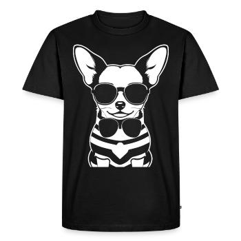Chihuahua drôle portant des lunettes de soleil Chihuahuas - T-shirt Premium bio Homme - noir - Devant - Nico (187cm)