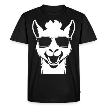 Funny Alpaca Wearing Sunglasses Cool Alpacas - Men's Premium Organic T-Shirt - black - Front - Nico (187cm)