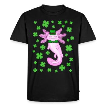 St patricks axolotl pink - Men's Premium Organic T-Shirt - black - Front - Nico (187cm)