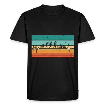 Vintage Heartbeat Handbike Bike Handbike - Men's Premium Organic T-Shirt - black - Front - Nico (187cm)
