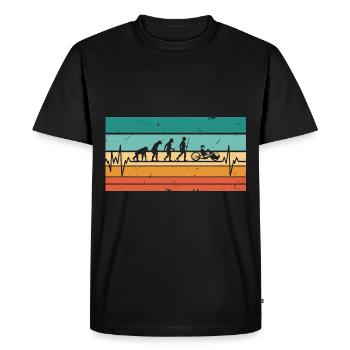 Vintage Heartbeat Handbike Bike Handbike - Men's Premium Organic T-Shirt - black - Front - Nico (187cm)