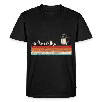 Beer Glass Heartbeat - Men's Premium Organic T-Shirt - black - Front - Nico (187cm)