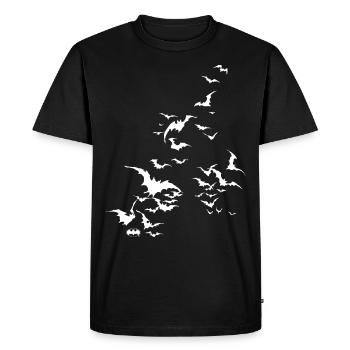 Batman Fledermaus Schwarm weiß - Männer Premium Bio T-Shirt - Schwarz - Vorne - Nico (187cm)
