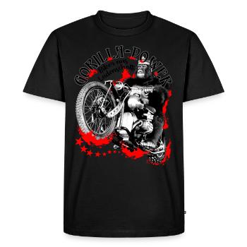 Gorilla Biker- Motard passionné - T-shirt Premium bio Homme - noir - Devant - Nico (187cm)