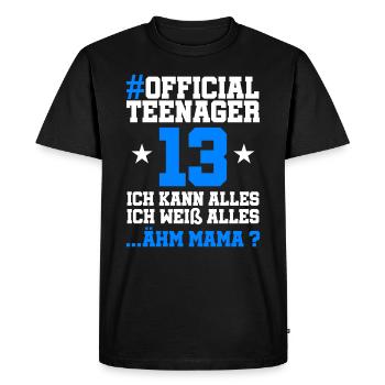 13 Birthday Boys 13 years Boy Girls Boys - Men's Premium Organic T-Shirt - black - Front - Nico (187cm)
