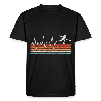Battement de cœur du frisbee - T-shirt Premium bio Homme - noir - Devant - Nico (187cm)