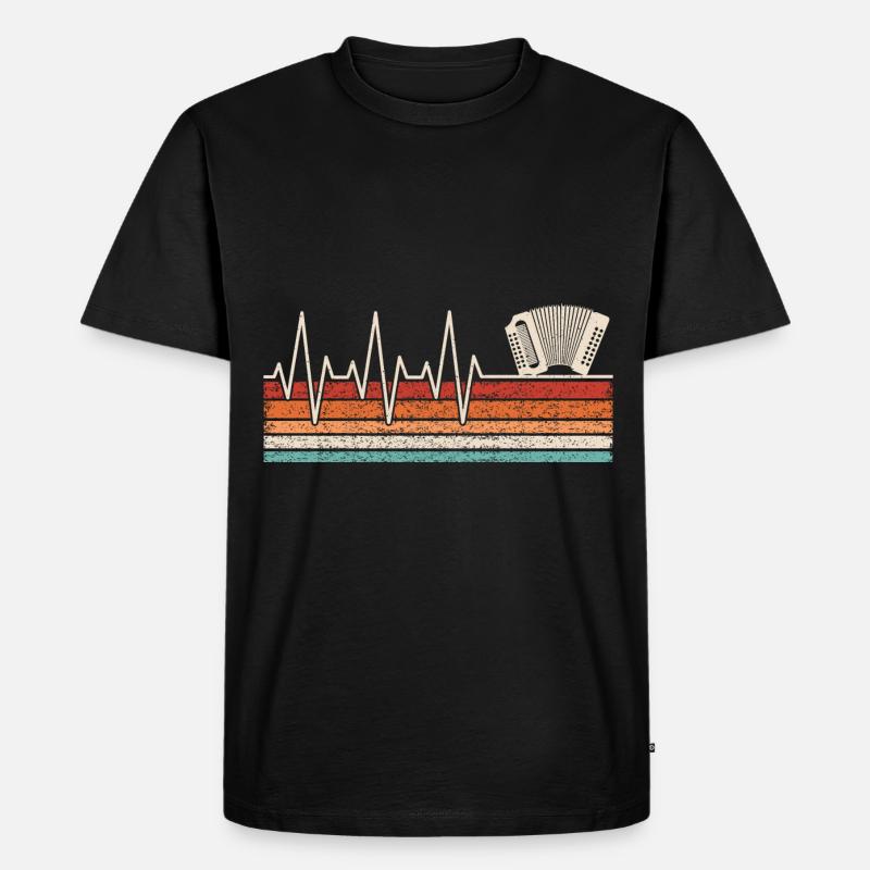 Harmonica Heartbeat - Men's Premium Organic T-Shirt - black