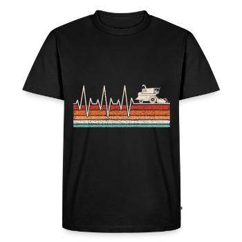 Combiner Heartbeat - T-shirt Premium bio Homme - noir - Devant - Nico (187cm)