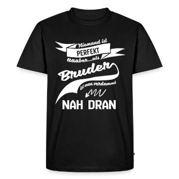 Personne n'est parfait mais comme cadeau de frère - T-shirt Premium bio Homme - noir - Devant - Nico (187cm)