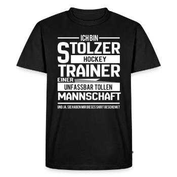 hockeytrainer hockey Coach Geschenk - Männer Premium Bio T-Shirt - Schwarz - Vorne - Nico (187cm)