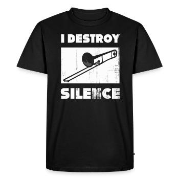 posaune destroy silence - T-shirt Premium bio Homme - noir - Devant - Nico (187cm)