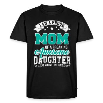 mother daughter proudly present - Men's Premium Organic T-Shirt - black - Front - Nico (187cm)
