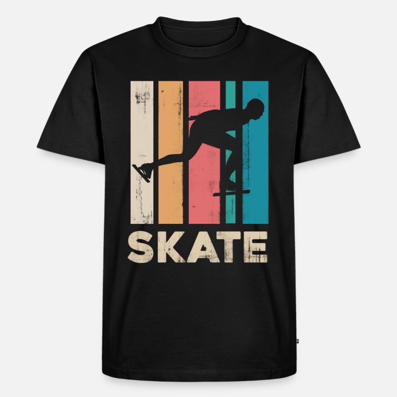 Eislaufen - Männer Premium Bio T-Shirt - Schwarz
