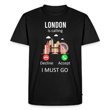 London - Men's Premium Organic T-Shirt - black - Front - Nico (187cm)