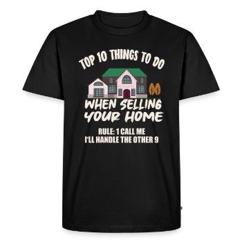 Agent immobilier vendeur d'agent immobilier - T-shirt Premium bio Homme - noir - Devant - Nico (187cm)