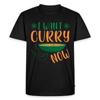 I Want Curry Now - Indian Food India Rice - Men's Premium Organic T-Shirt - black - Front - Nico (187cm)