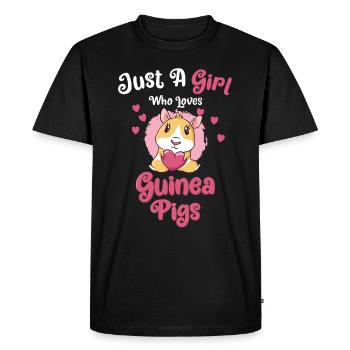 Juste une fille qui aime les cochons d'Inde - Belles - T-shirt Premium bio Homme - noir - Devant - Nico (187cm)