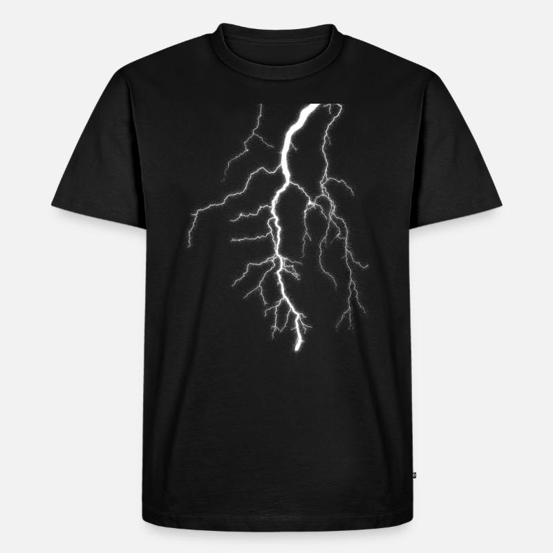 Blitze - Männer Premium Bio T-Shirt - Schwarz